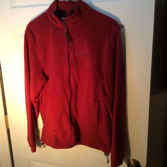 Columbia Men's Fleece Zip Up Jacket Light Red Medium - Picture 1 of 2